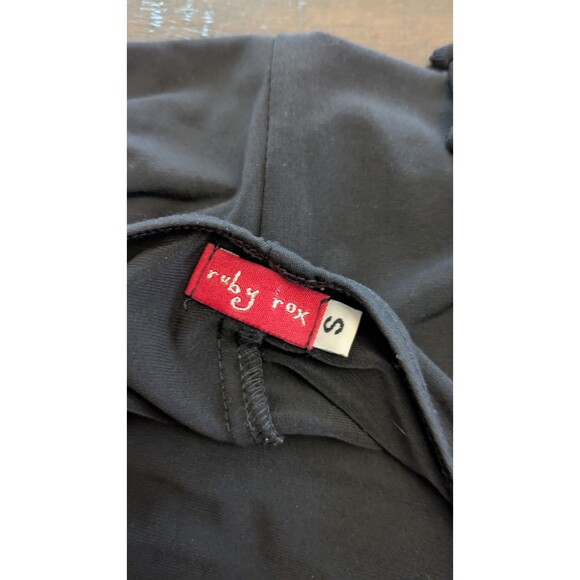 Vintage Ruby Rox Dress Y2K Fairy Grunge 90s Black Halter Rhinestone Ruched Small - Picture 8 of 13